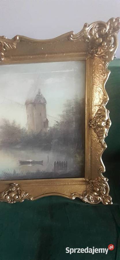 Obraz akwarela zlota rama Łódź