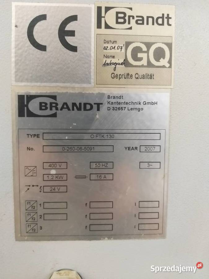 Brandt OFTK 130 frezarka do obrzeży małopolskie Kraków