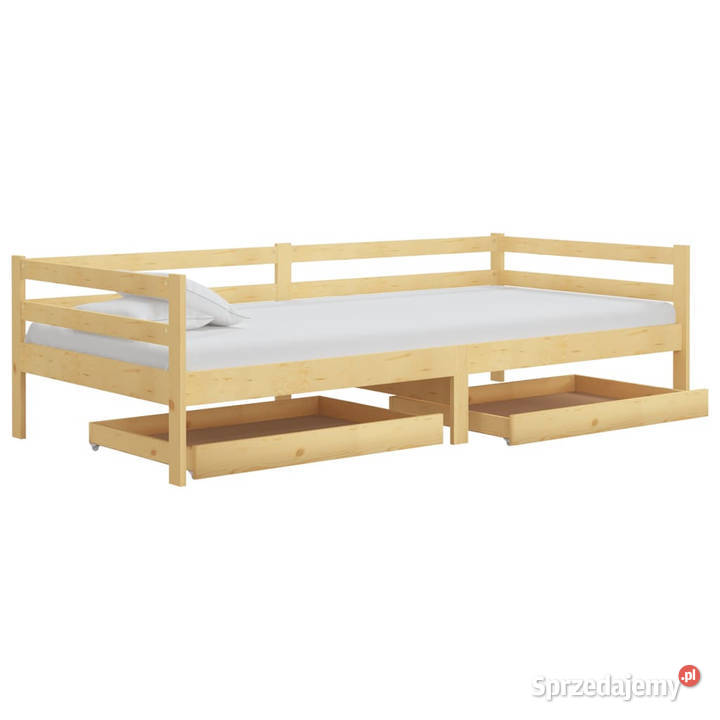 Łóżko dzienne z szufladami lite drewno sosnowe 98cm Warszawa