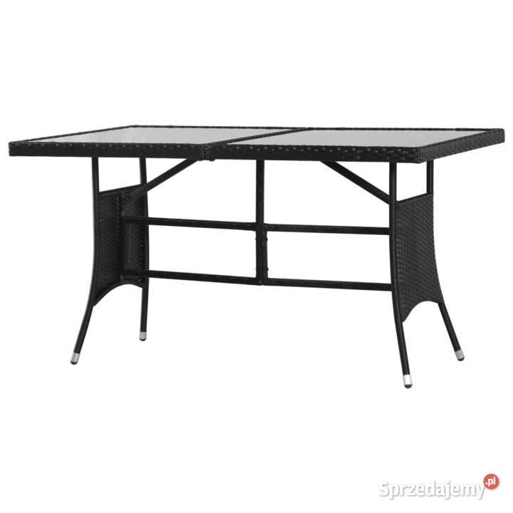 vidaXL Stół ogrodowy, czarny, 140x80x74 cm, polirattan 43931