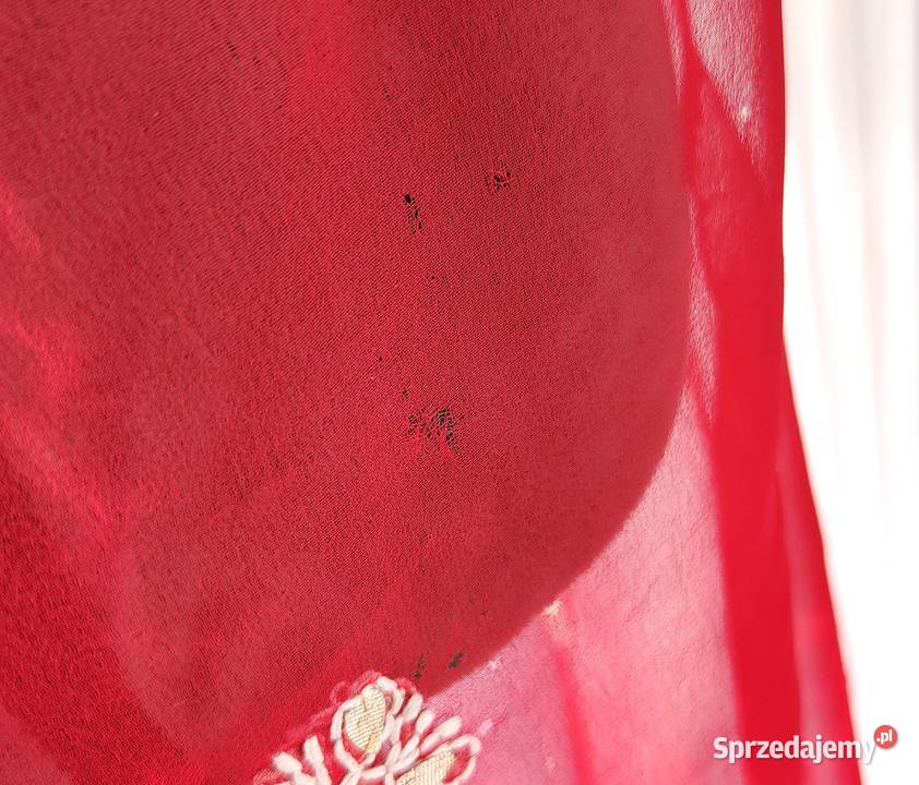 Indyjska tunika czerwona S M haftowana etno boho Szczecin