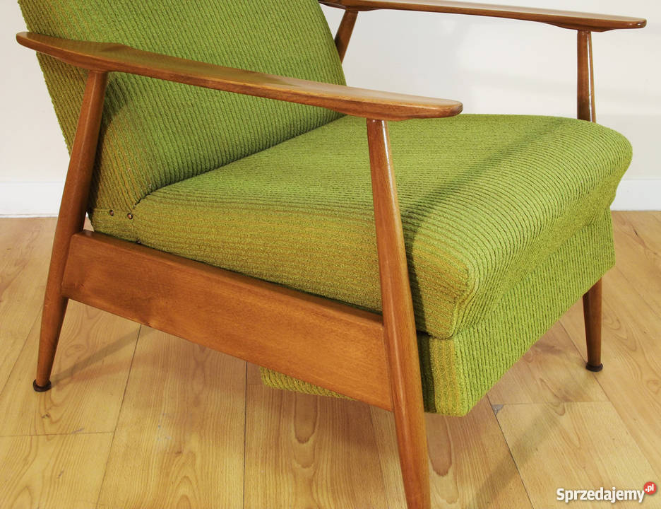 Fotel rozkładany lata 70te w stylu Milo 78cm