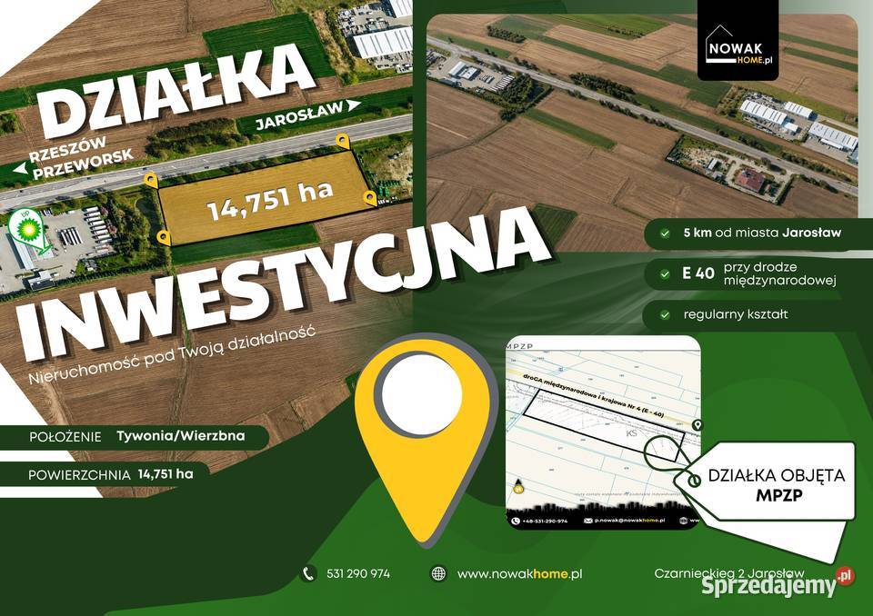 DZIAŁKA INWESTYCYJNA DK94 OK 15 HA TEREN Sprzedaż Jarosław