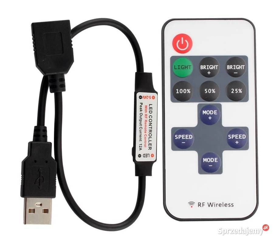 Kontroler taśmy LED Mini ściemniacz RF zdalny Humniska