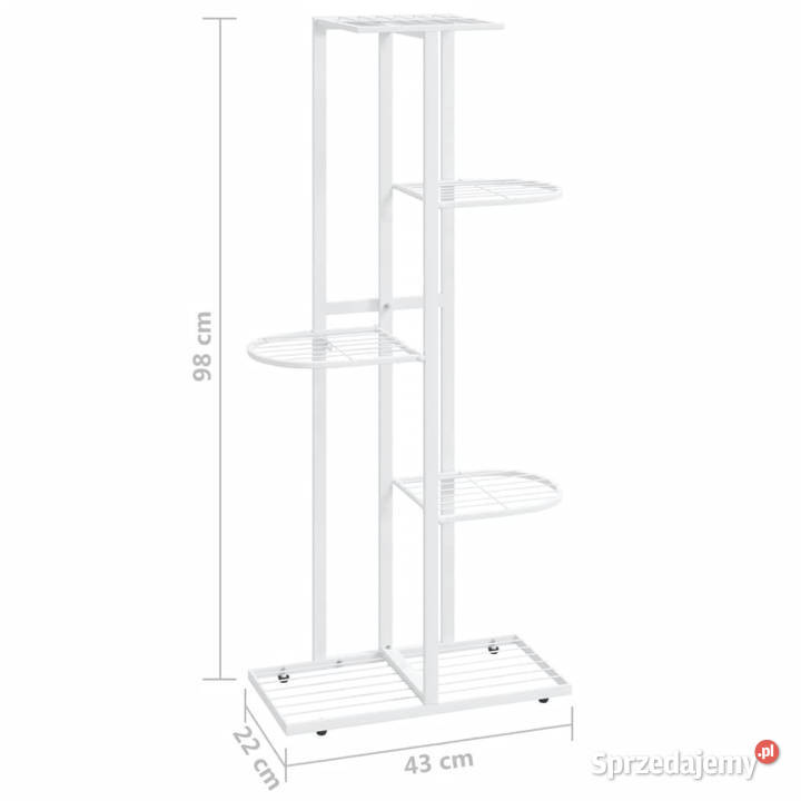 5poziomowy stojak na kwiaty 43x22x98 biały Warszawa