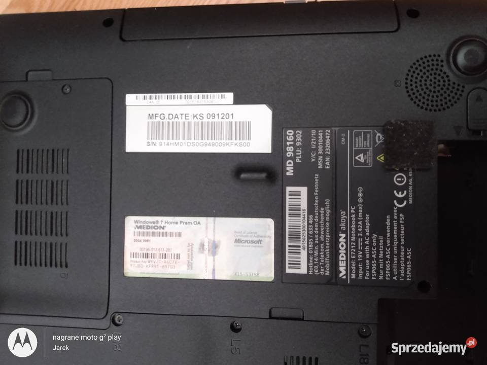 Laptop medion akoya 7221 lubelskie