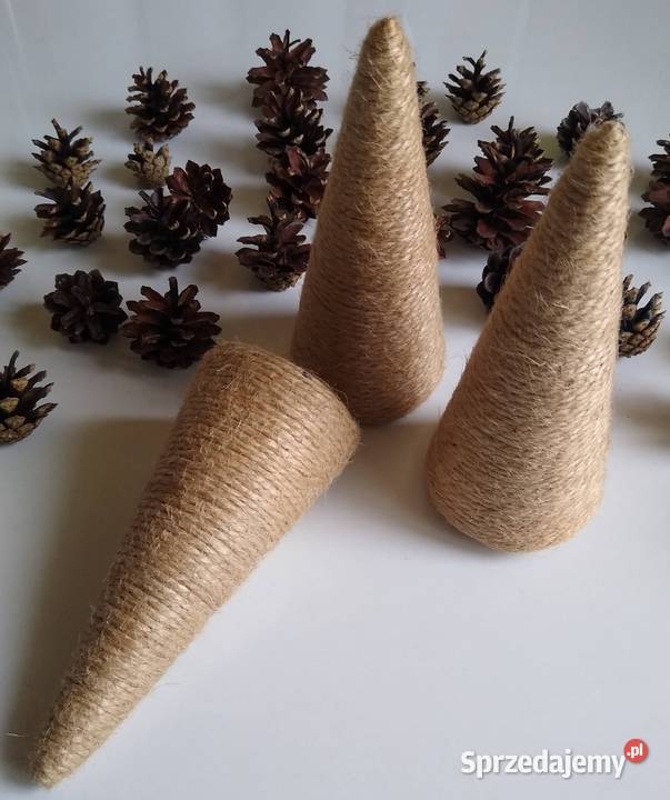 Stożek Styropianowy Ozdoba Juta Handmade 3 Gdańsk