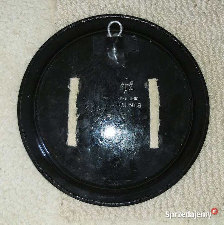 Ozdobny malowany talerz blaszany rękodzieło ZSRR Warszawa