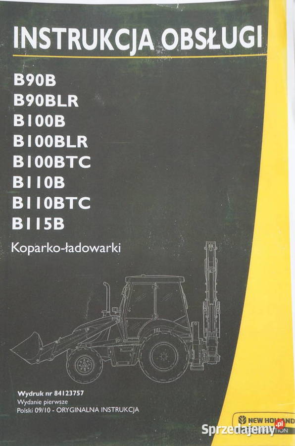 Instrukcja obsługi DTR HOLLAND B90B B90BLR B100B motoryzacja, transport Poradniki, albumy i reportaże Kielce