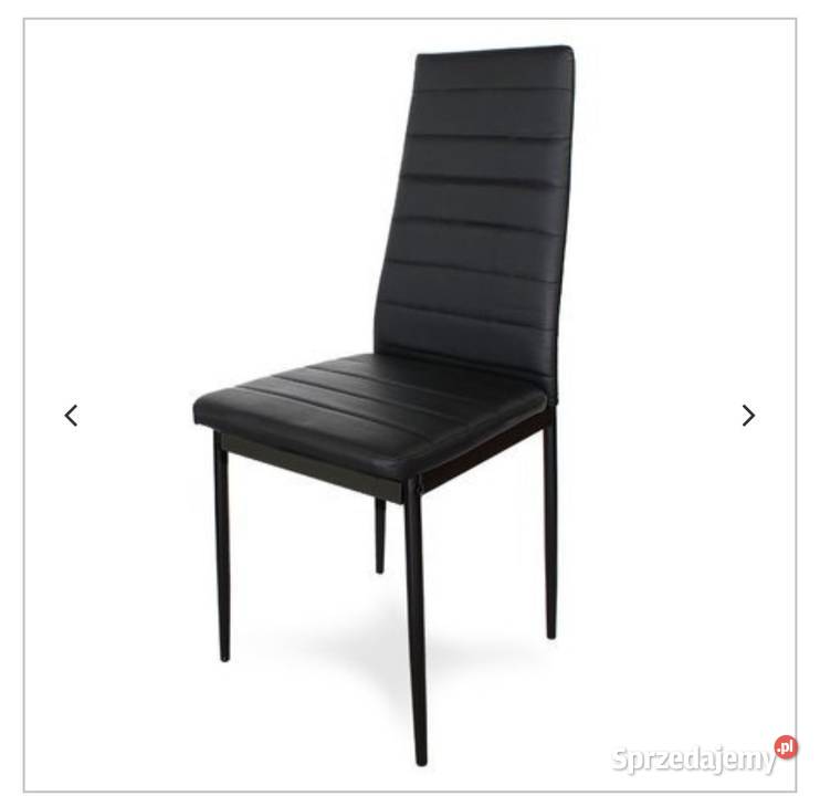 Krzesło czarne z ekoskóry nowoczesne Darmowa dostawa