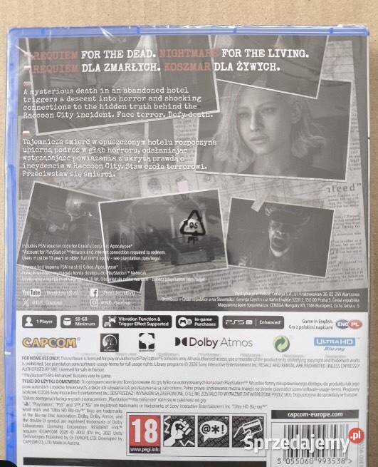 Gra Resident Evil Requiem 5 Szczecin sprzedam