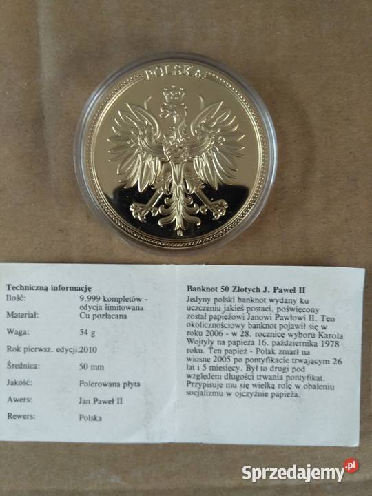 66 Medale z wizerunkiem banknotów polskich 50 Chrząstawa Mała