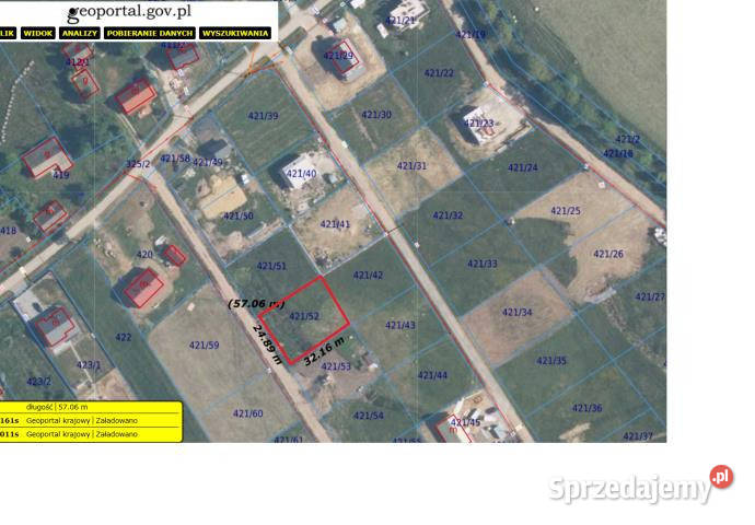 sprzedaży gruntu Ostrów Królewski 800m2 Sprzedaż małopolskie