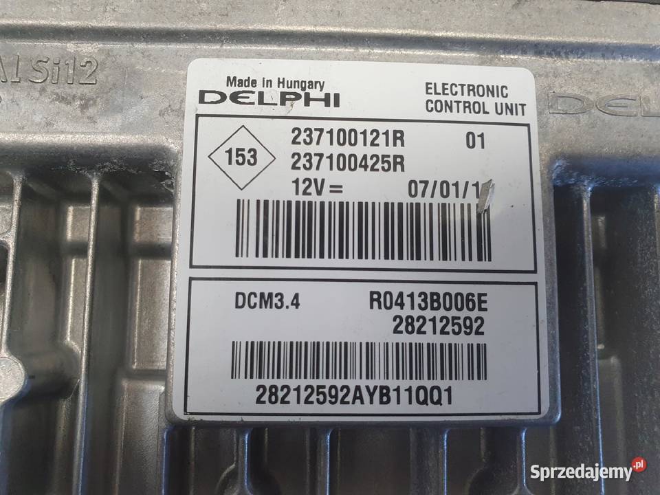 Renault Megane III 15 DCI KOMPUTER SILNIKA osobowe Janów