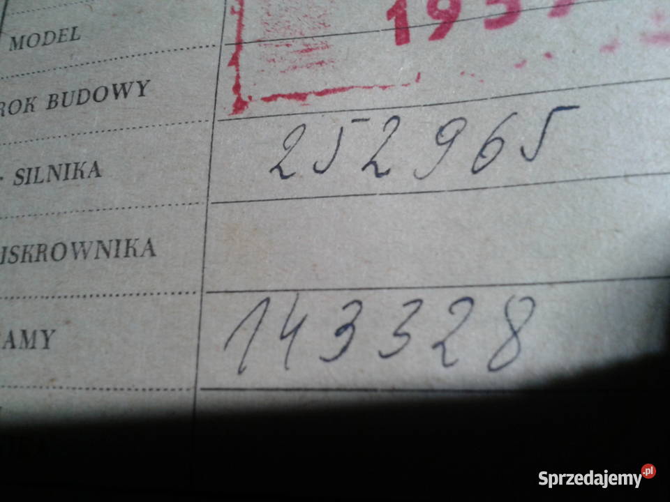 WFM ksiazeczka gwarancyjna 1958r oryginal Kęty