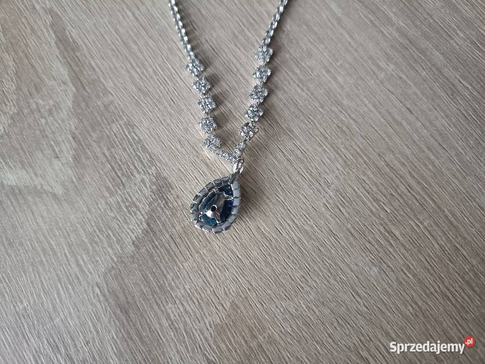 Komplet biżuterii z niebieskimi cyrkoniami Kwidzyn