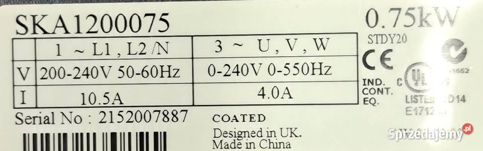 Falownik Emerson SK1200075 Pleszew sprzedam