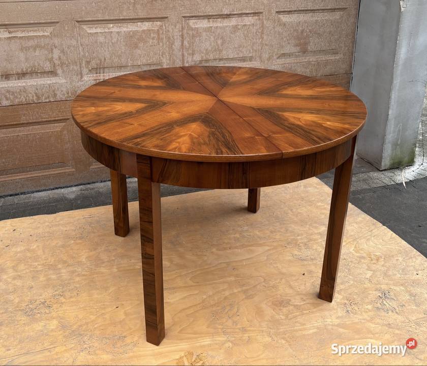 Stół Okrągły Orzech 110 Art Deco Gwiazda Antyki, Sztuka, Kolekcje Warszawa sprzedam
