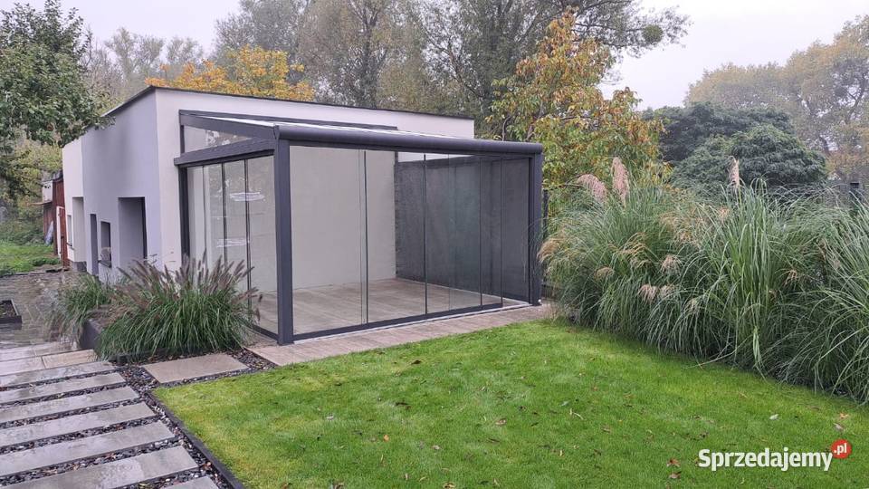 Szklana zabudowa tarasu ogród zimowy Altany i wiaty Olsztyn