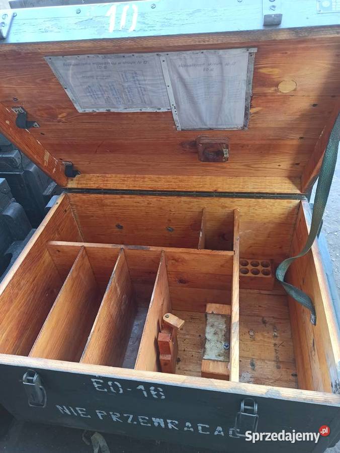 Skrzynia drewniana wojskowa z przegrodami 91 x Skierniewice sprzedam