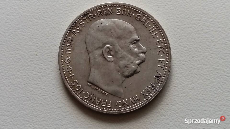Moneta 1 korona 1915 r Franciszek Józef I Srebro wielkopolskie Mosina sprzedam