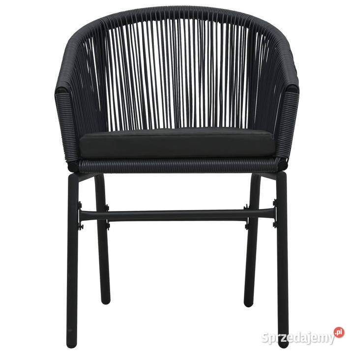 Krzesła ogrodowe 2 czarne rattan PE WM48135 Warszawa