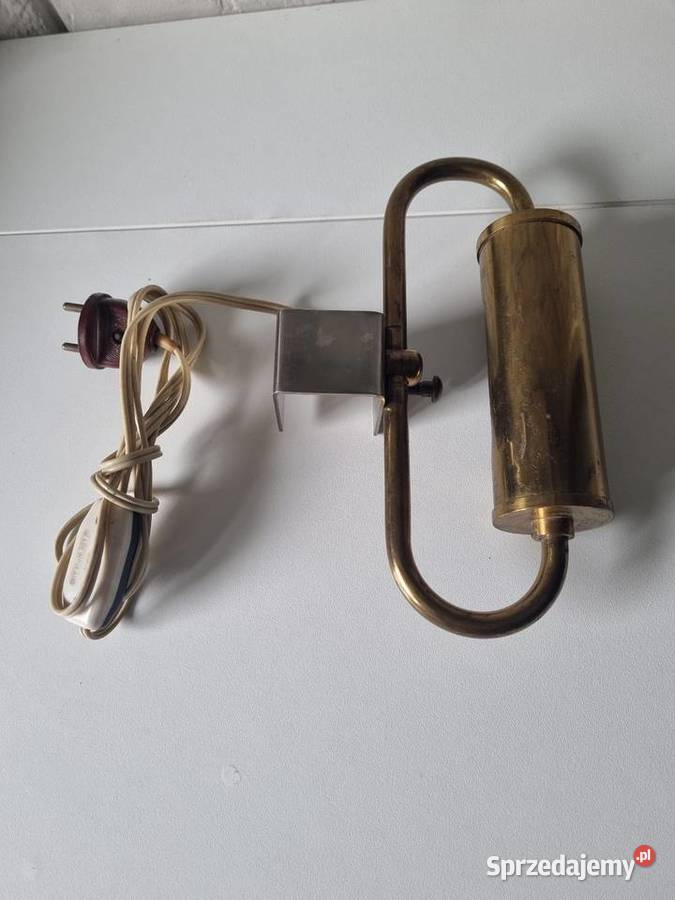 Kinkiet mosiężny lampa ścienna obraz pianino Solnica