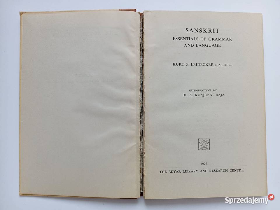 Sanskrit Essentials of Grammar and Language Kurt Kraków