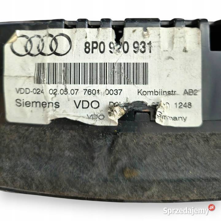 LICZNIK ZEGARY 8P0920931 Audi A3 8P 19 20 TDI Liczniki i zegary Chełm