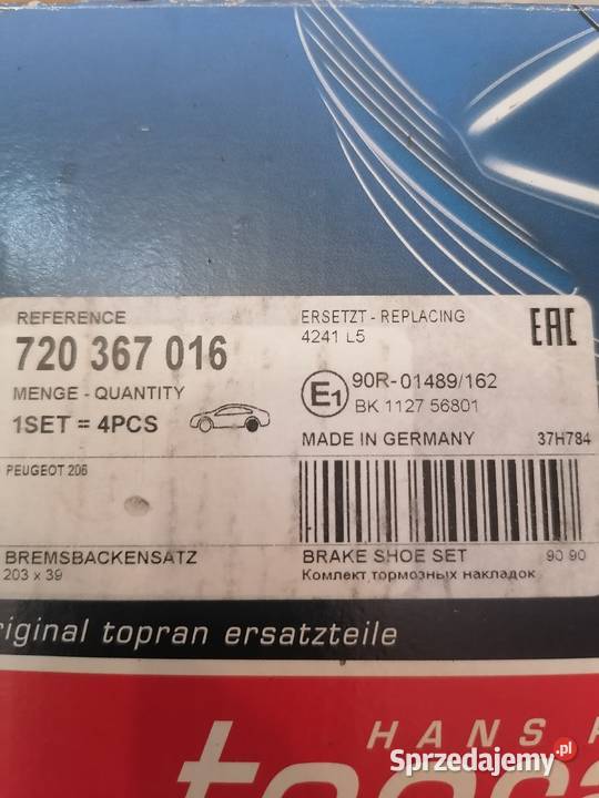 Szczęki hamulcowe peugeot 206 szczęki Motoryzacja Opole sprzedam