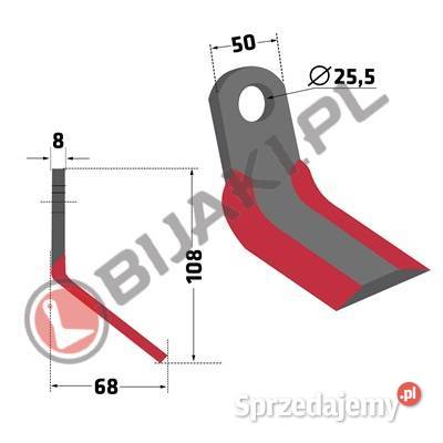 Nóż Y BRT07 do kosiarki bijakowej mulczera Berti Chmielniki