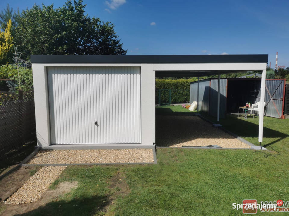 Garaż tynkowany z wiatą śląskie Kaczyce sprzedam