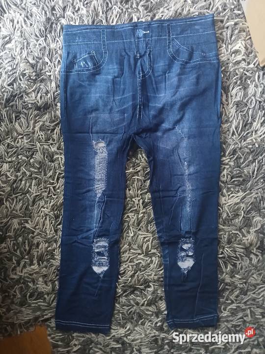 Legginsy imitacja jeansu z dziurami Chrzanów sprzedam