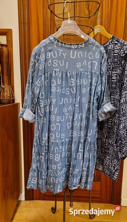 SUKIENKA TUNIKA koszula długa z bawełny jakby lubelskie Lublin