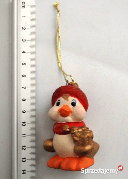 Złota kaczuszka ceramiczna figurka zawieszka Dekoracje świąteczne Lublin