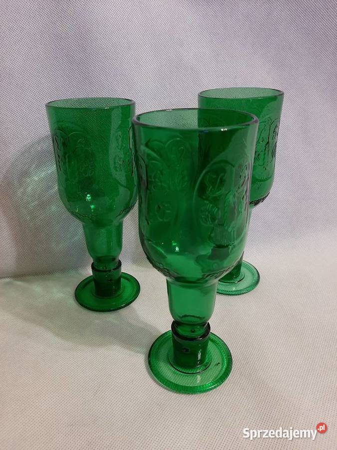 Grolsch trzy kufle do piwa zielone szkło Inowrocław