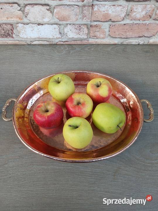 Duży miedziany półmisek patera miedziana z Warszawa
