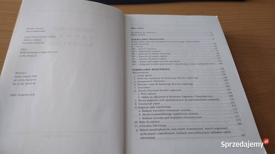 Formularze sądowe komentarz Koenner Lesiak miękka Gdańsk