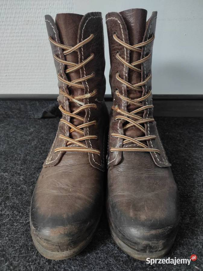 Skórzane buty wiązane brązowe wkładka 255 sprzedam