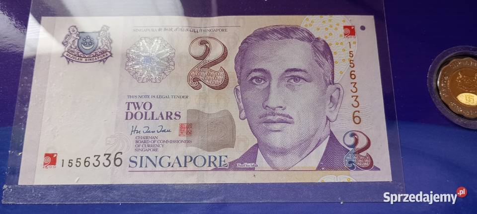 Stare monety 5 dolarów 2000 i 2 dolary Singapur Kolekcje Lesko