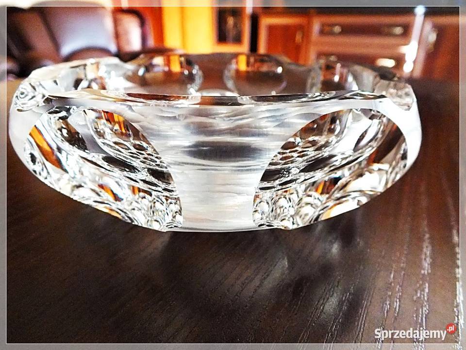 Stara popielniczka z PRL Pięknie szlifowane Porcelana i szkło