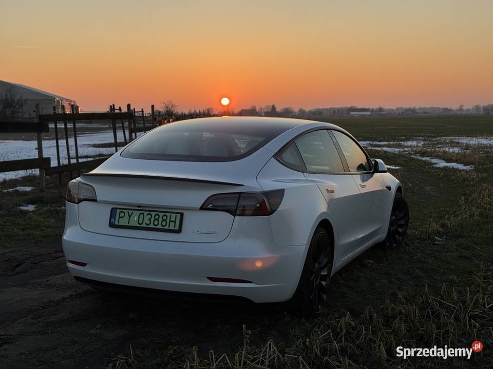 Tesla Model 3 Performance Gwarancja 2029 blokada skrzyni biegów Poznań