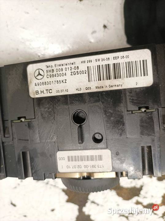 PANEL NAWIEWU A9068301785KZ MercedesBenz Panele sterowania, przełączniki