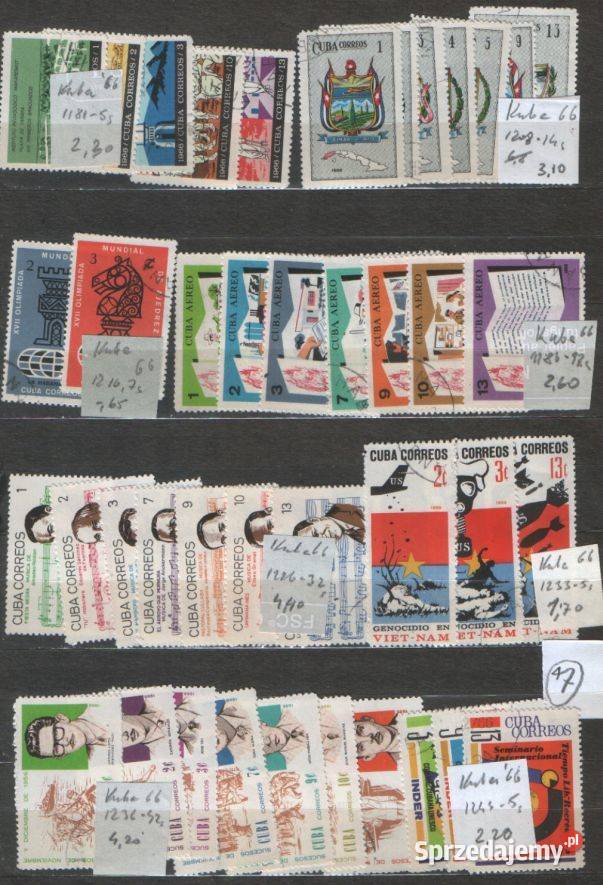 Zn Kuba Mi 1002 3 kas 1965 Filatelistyka
