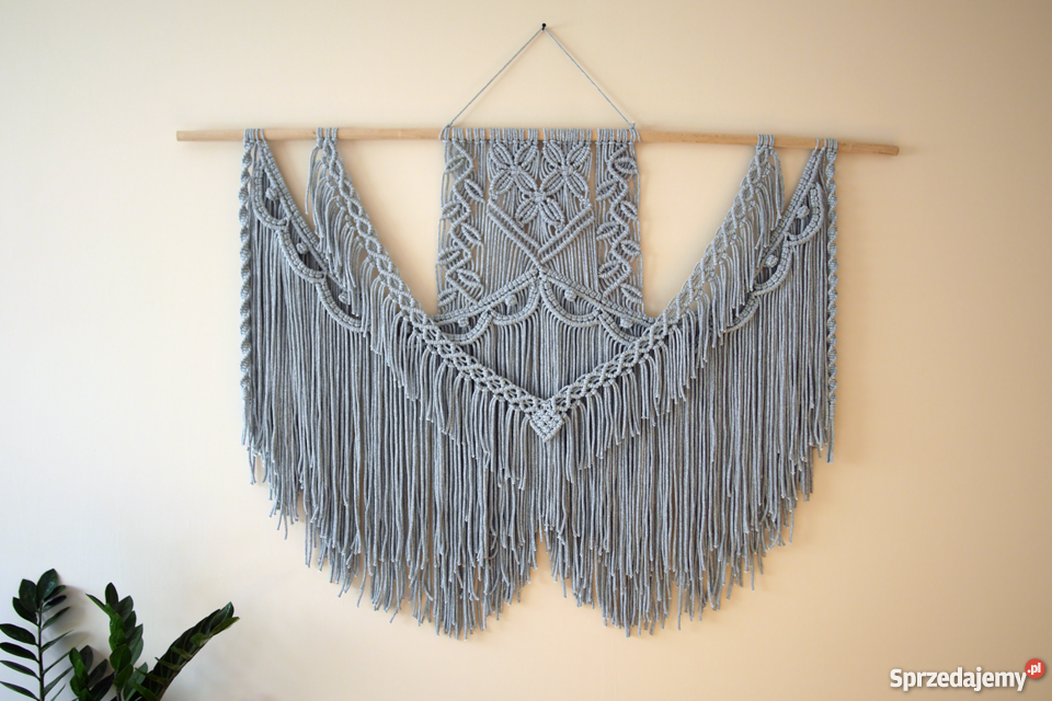 Makrama XXL ozdoba wisząca na ścianę rękodzieło Klucze