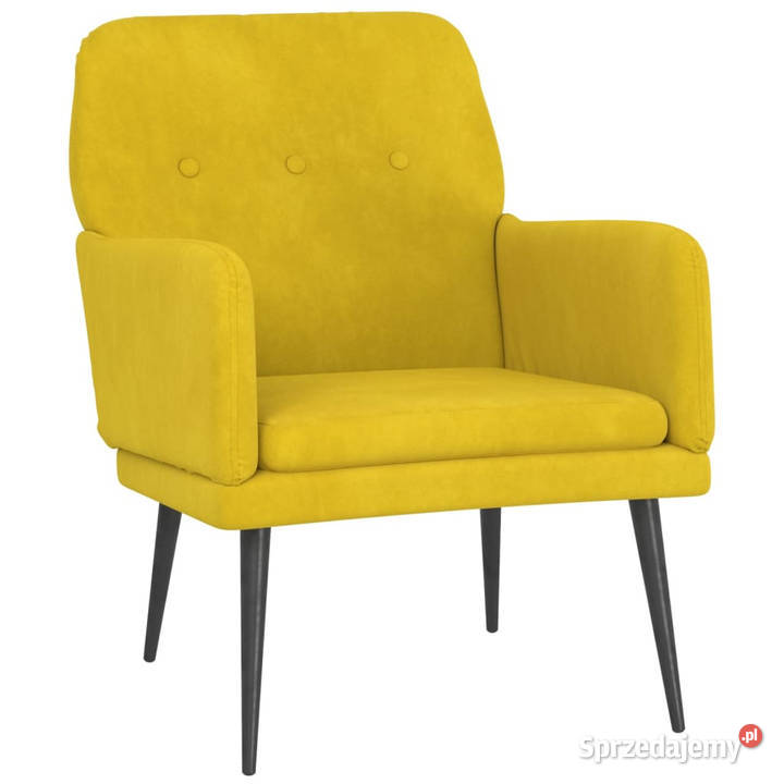 Fotel żółty 62x79x79 obity aksamitem WM351410 Warszawa