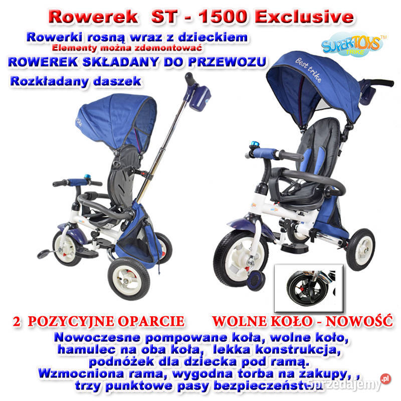 ROWEREK TRÓJKOŁOWY EXCLUSIVE POMPOWANE KOŁAWOLNE Toruń