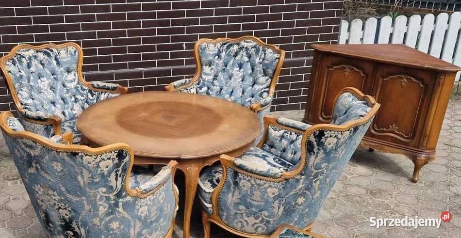 Zestaw mebli antycznych stół ława fotel komoda sprzedam