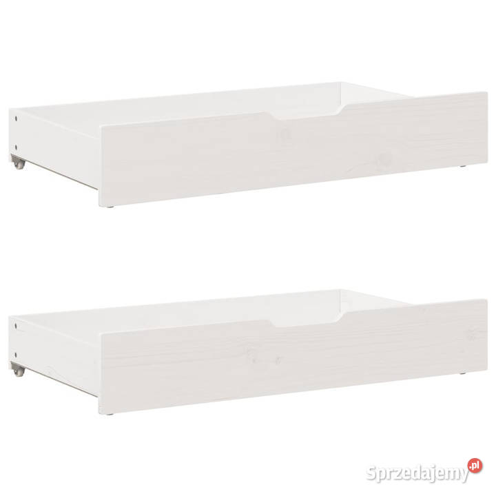 Sofa rozsuwana z szufladami bez materaca białe 184cm