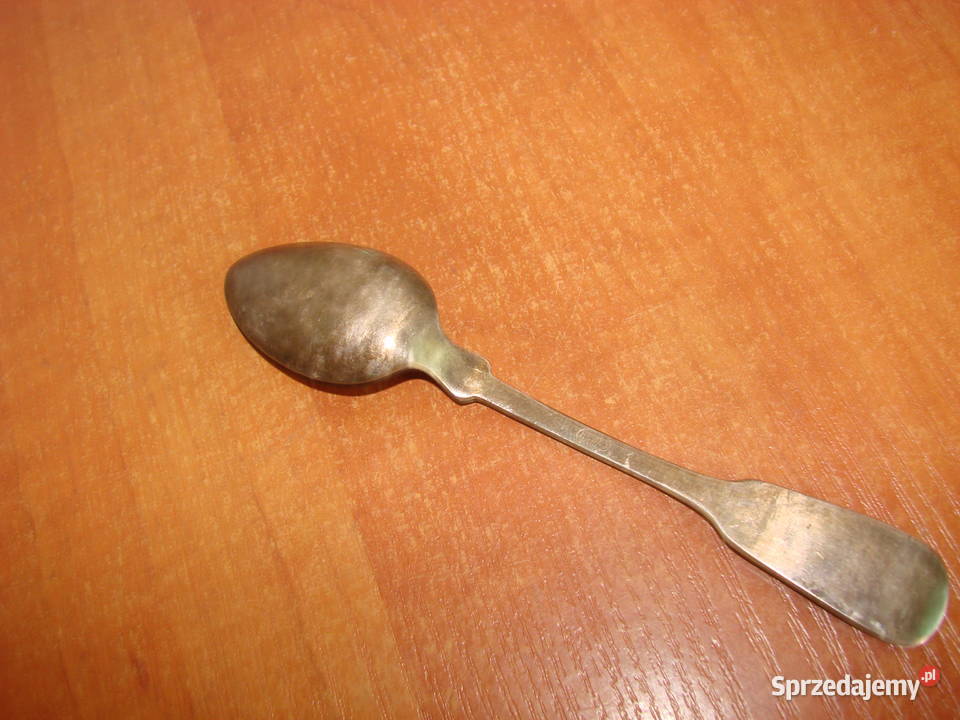 stara łyżeczka do cukru z monogramem sygnowany